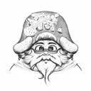 gnome with mushroom hat tattoo design idea