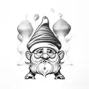 gnome with mushroom hat tattoo design idea