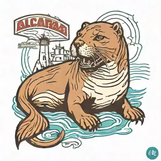 alcatraz sealion tattoo design idea
