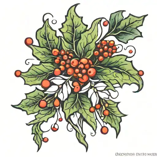 mistletoe tattoo design idea