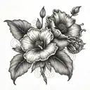 poppy flower, honeysuckle flower, gladiolus flower, rose flower boutique   tattoo design idea
