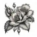 poppy flower, honeysuckle flower, gladiolus flower, rose flower boutique   tattoo design idea