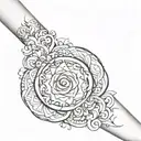 golden fineline tattoo  around the wrist, moving up the inside of her arm with delicate precision before spiraling aroun tattoo design idea