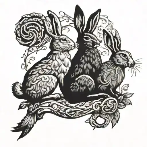 Three hares tattoo  tattoo design idea