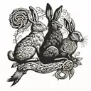 Three hares tattoo  tattoo design idea