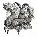 Three hares tattoo  tattoo design idea