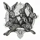 Three hares tattoo  tattoo design idea
