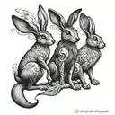 Three hares tattoo  tattoo design idea