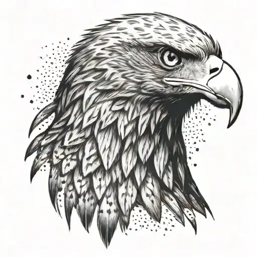 realistic eagle nature dog tattoo design idea