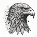 realistic eagle nature dog tattoo design idea