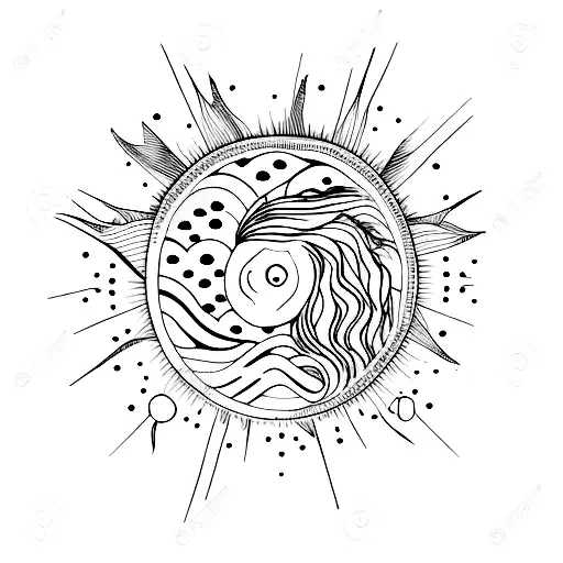 sisters who love the beach, sunsets, and starry nights tattoo design idea