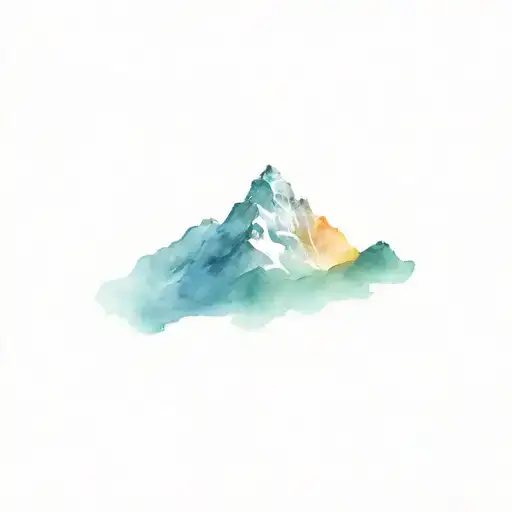 Mount Everest silhouette with a trail leading to the base camp tattoo design idea