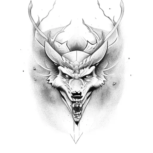 Matching tattoo for best, Polar opposites with nature and devil tattoo design idea
