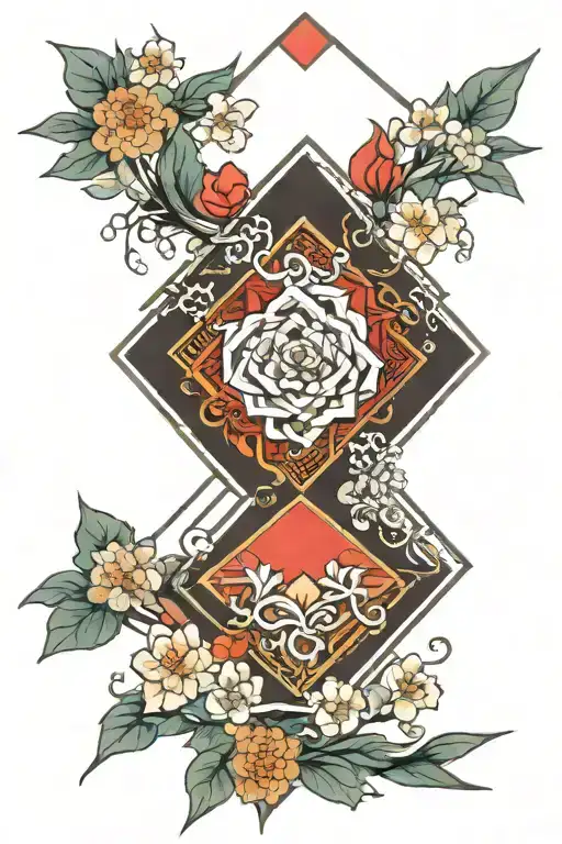 geometric diamonds slowly drifting apart  tattoo design idea