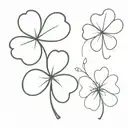 5 leaf clover tattoo design idea