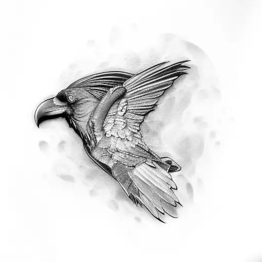 whole body raven chestpiece tattoo design idea