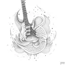 guitar tattoo design idea