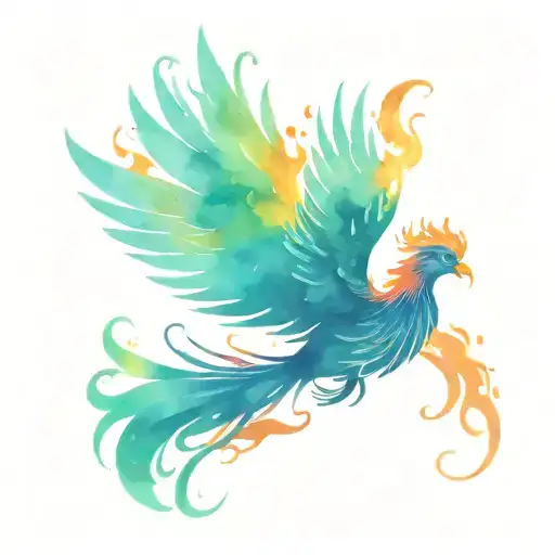 A powerful image of a phoenix rising from the flames, embodying the client's passion and fighting spirit tattoo design idea