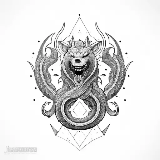 Jörmungandr, Fenrir tattoo design idea