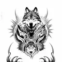 Fenrir Wolf biting tattoo design idea