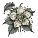 flower and rain tattoo design idea