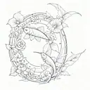 Full sleeve with yin yang koi fish, morning glory, moonvine, luna moth, butterly   tattoo design idea
