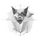 exploded axonometric timepiece tattoo design idea