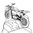 motorcycle with rider carrying snowboard tattoo design idea