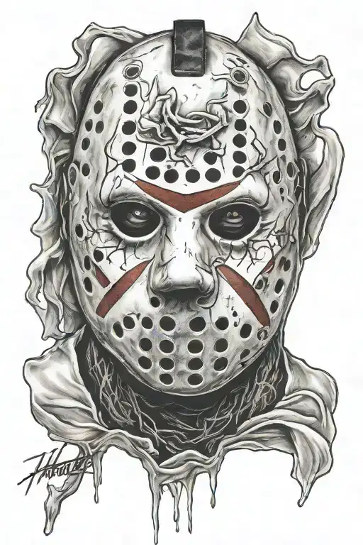 Friday 13 jason voorhees mask tattoo design idea