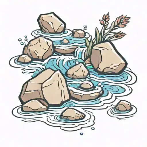 rocks in water tattoo design idea