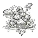 rocks in water tattoo design idea