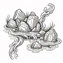 rocks in water tattoo design idea