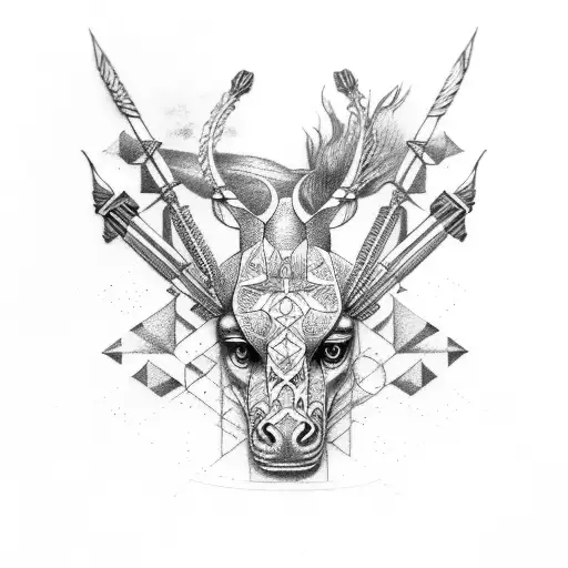 Sagittarius and Aquarius  tattoo design idea