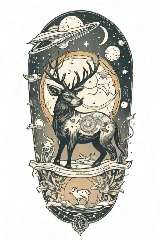 travel, animals, celestial, space tattoo design idea