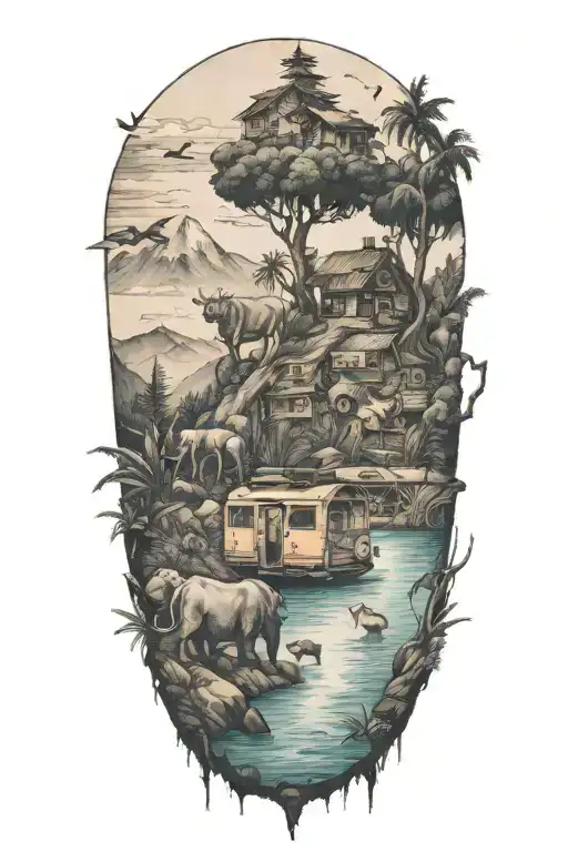 travel, animals,  suicide prevention tattoo design idea
