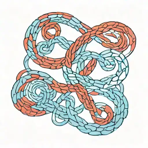   blue and red collars forming an infinity symbol   tattoo design idea
