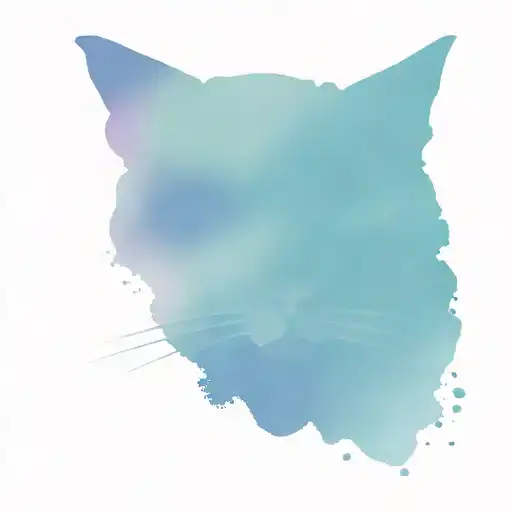 Design: Watercolor splashes forming abstract cat shapes.  tattoo design idea