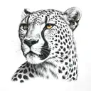 realistic cheetah face tattoo design idea