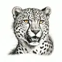 realistic cheetah face tattoo design idea
