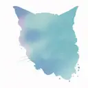 Design: Watercolor splashes forming abstract cat shapes.  tattoo design idea