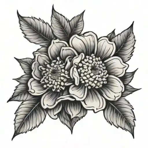 444 and zinnias  tattoo design idea