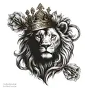 Leo zodiac symbol with a crown tattoo design idea
