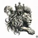 Leo zodiac symbol with a crown tattoo design idea
