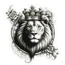 Leo zodiac symbol with a crown tattoo design idea