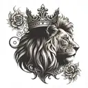 Leo zodiac symbol with a crown tattoo design idea