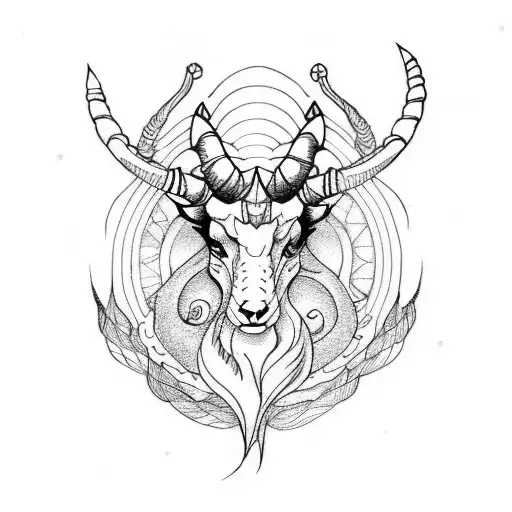 capricorn tattoo design idea