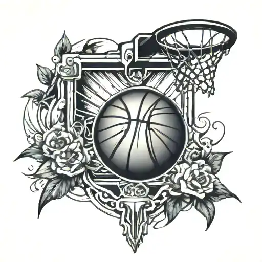basketball hoop tattoo design idea