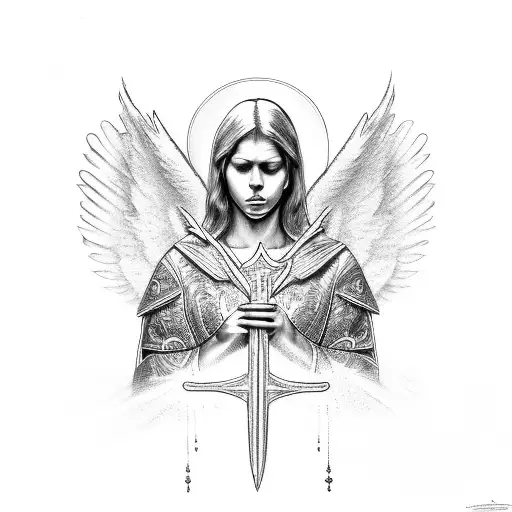 archangel Gabriel  tattoo design idea