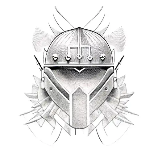 arrows and hoplite helmet tattoo tattoo design idea