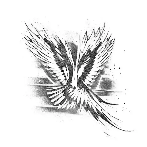 hawk black red tattoo design idea